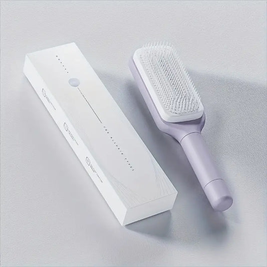 Women’s Rotating Hair Comb with One-Click Cleaning – Anti-Static Detangling Brush for Blow Drying & Styling | Adjustable Massage Comb with Ergonomic Grip | Salon & Home Use