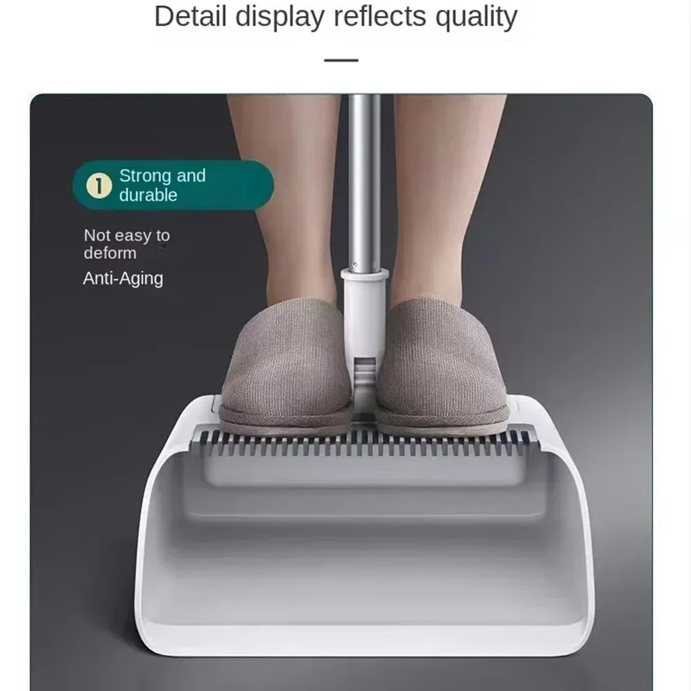 3-in-1 Broom Combo Set – Foldable Floor Brush, Dustpan & Squeegee | Multifunctional Non-Stick Hair Broom for Home Cleaning | Live Easy Cleaning Tools