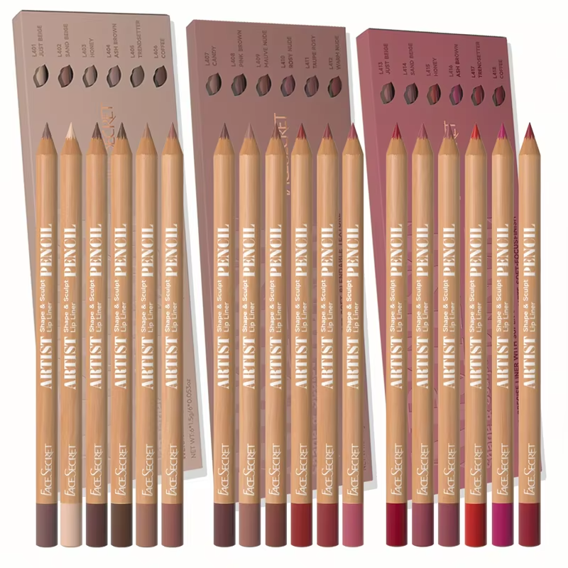 6PCS Velvet Matte Lip Liner Pencil Set – Long-Lasting, Water-Resistant & Ultra Fine