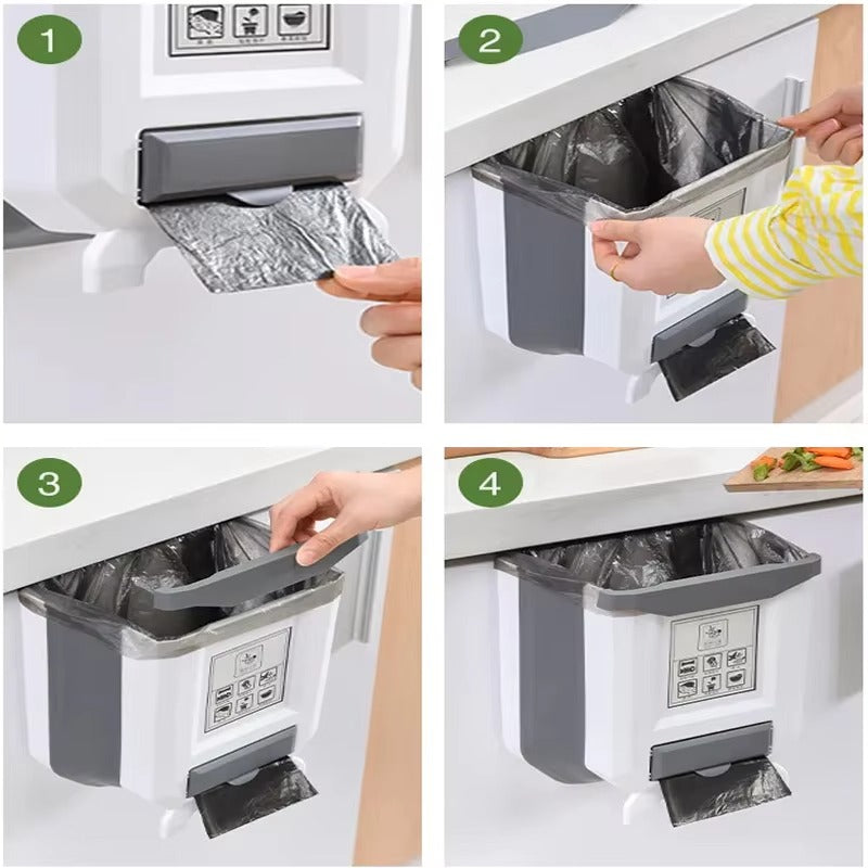 ๐ฎ Foldable Hanging Trash Can โ Smart, Space-Saving Waste Bin for Kitchen & Bathroom