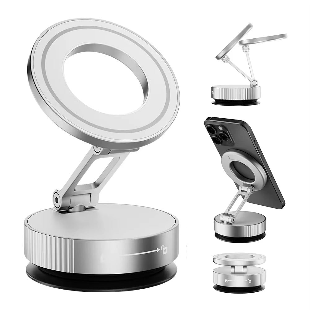 Magnetic Phone Holder Upgraded ABS 360° Rotatable And Foldable Design with a Vacuum Suction Cup N52