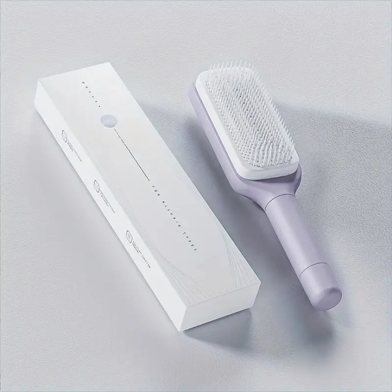 Women’s Rotating Hair Comb with One-Click Cleaning – Anti-Static Detangling Brush for Blow Drying & Styling | Adjustable Massage Comb with Ergonomic Grip | Salon & Home Use