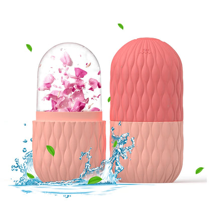 Ice Face Roller (1/3PCS Set) – Stainless Steel & Silicone Facial Roller for Skin Tightening, Puffiness & Cooling Massage | Reusable Gua Sha Skincare Tool