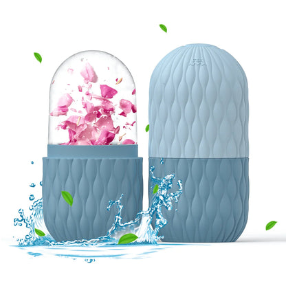 Ice Face Roller (1/3PCS Set) – Stainless Steel & Silicone Facial Roller for Skin Tightening, Puffiness & Cooling Massage | Reusable Gua Sha Skincare Tool