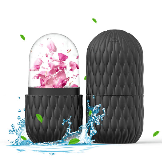 Ice Face Roller (1/3PCS Set) – Stainless Steel & Silicone Facial Roller for Skin Tightening, Puffiness & Cooling Massage | Reusable Gua Sha Skincare Tool