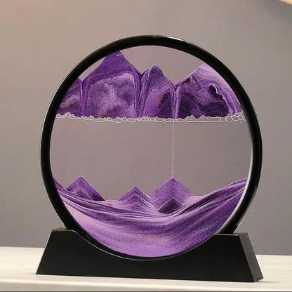 3D Hourglass Quicksand Moving Sand Art – Round Glass Deep Sea Sandscape Painting