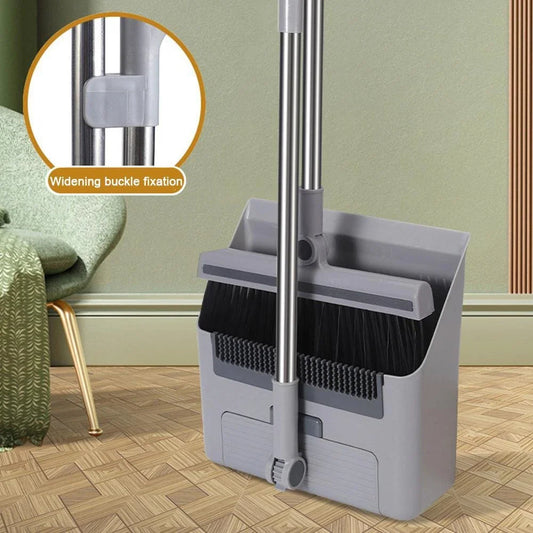 3-in-1 Broom Combo Set – Foldable Floor Brush, Dustpan & Squeegee | Multifunctional Non-Stick Hair Broom