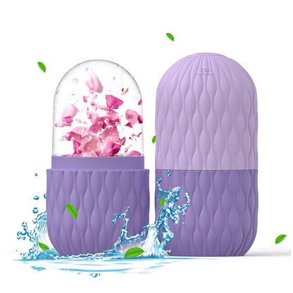 Ice Face Roller (1/3PCS Set) – Stainless Steel & Silicone Facial Roller for Skin Tightening, Puffiness & Cooling Massage | Reusable Gua Sha Skincare Tool