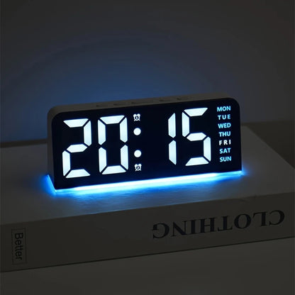 Digital LED Alarm Clock – Modern Desk & Bedside Clock with Dual Alarms, Snooze Function