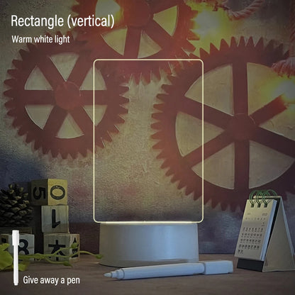 USB-Powered LED Night Light with Message Board – Touch Writing Surface Desk Lamp with Warm White Ambient Light