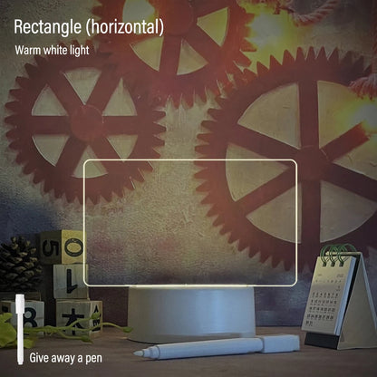 USB-Powered LED Night Light with Message Board – Touch Writing Surface Desk Lamp with Warm White Ambient Light