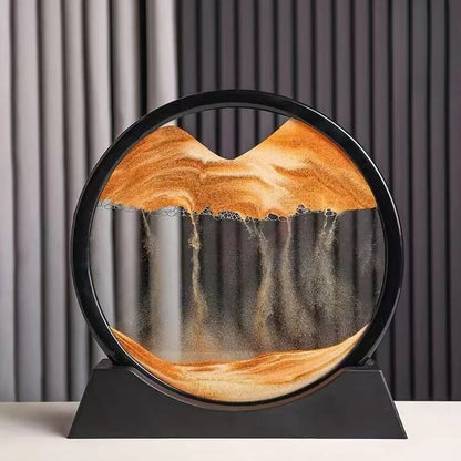 3D Hourglass Quicksand Moving Sand Art – Round Glass Deep Sea Sandscape Painting