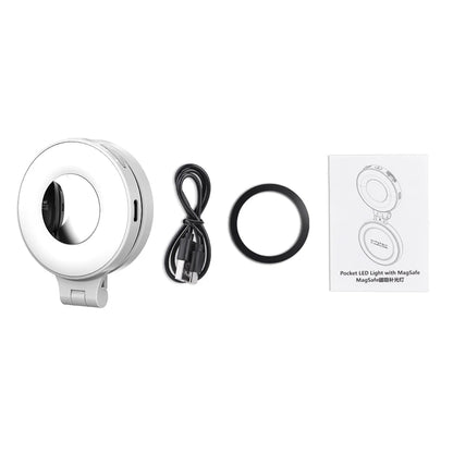 MagSafe Magnetic Fill Light for iPhone – Universal LED Selfie Ring Lamp with Retractable Flip Bracket