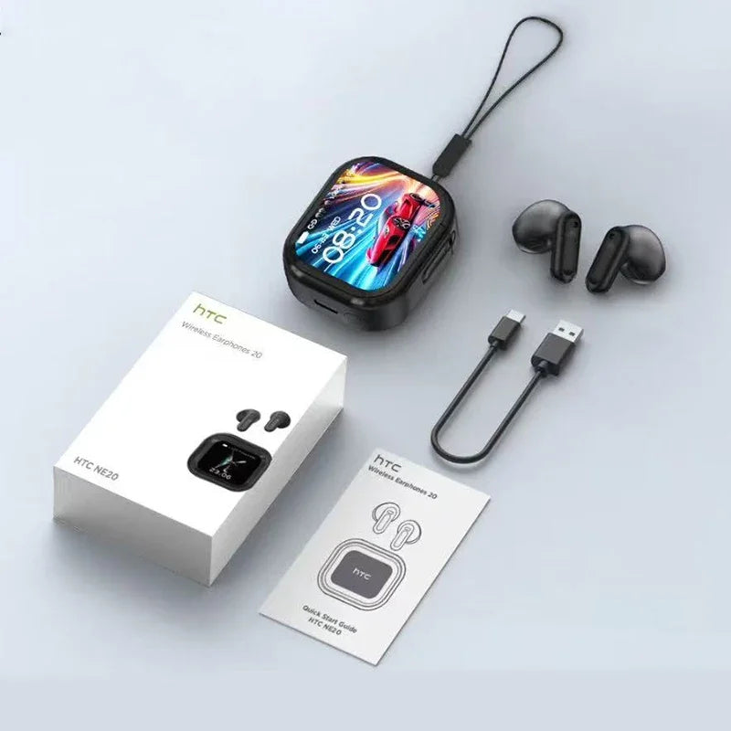 HTC NE20 Bluetooth V6.0 Earphones – TWS Wireless Sports Headphones with AI Translation
