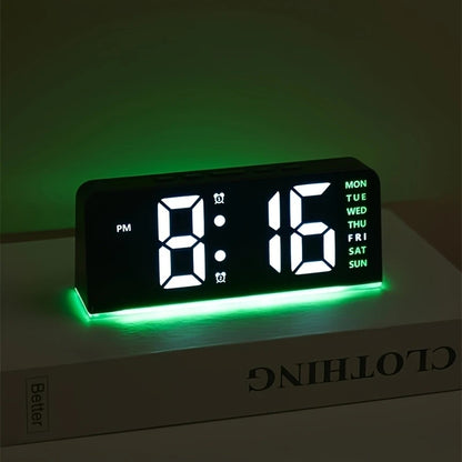 Digital LED Alarm Clock – Modern Desk & Bedside Clock with Dual Alarms, Snooze Function