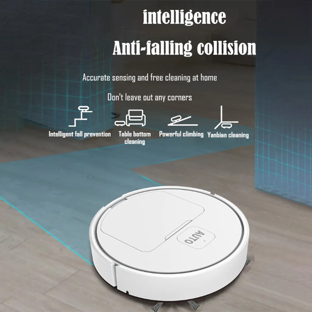 3-in-1 Robot Vacuum Cleaner – USB Rechargeable Robotic Vacuum & Mop Combo | 1000Pa Suction Smart Floor Washer for Home, Carpet & Pet Hair