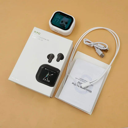 HTC NE20 Bluetooth V6.0 Earphones – TWS Wireless Sports Headphones with AI Translation