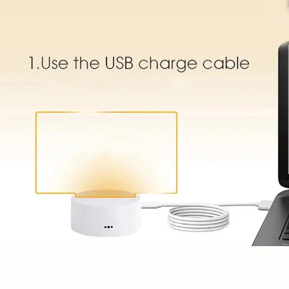 USB-Powered LED Night Light with Message Board – Touch Writing Surface Desk Lamp with Warm White Ambient Light