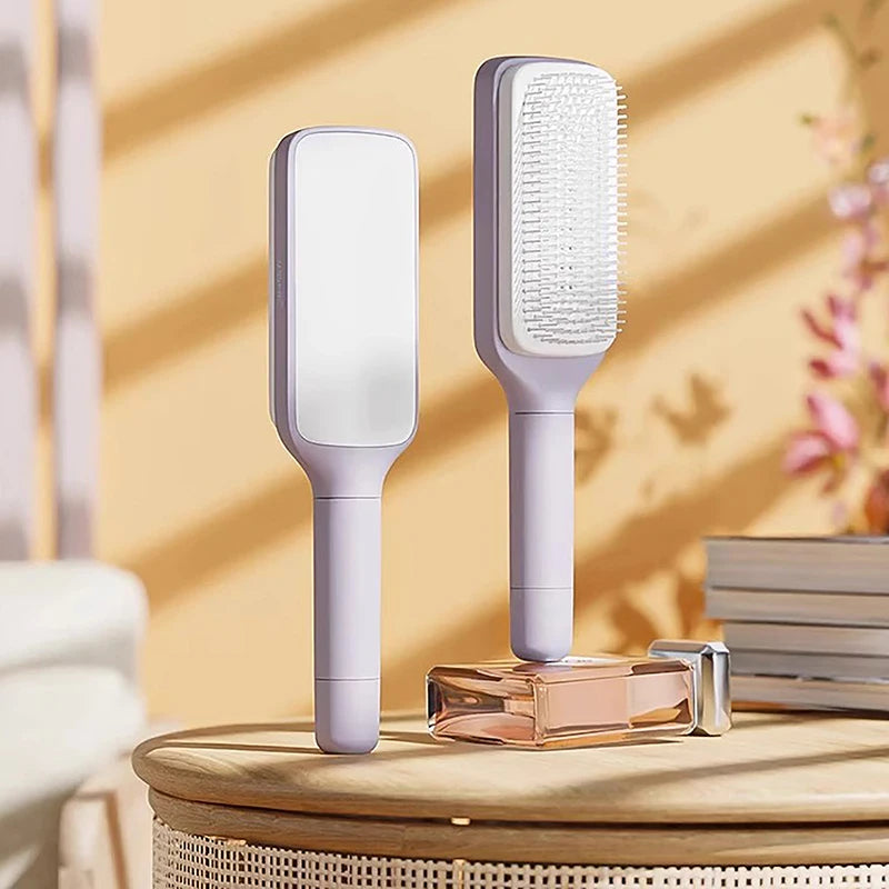 Women’s Rotating Hair Comb with One-Click Cleaning – Anti-Static Detangling Brush for Blow Drying & Styling | Adjustable Massage Comb with Ergonomic Grip | Salon & Home Use