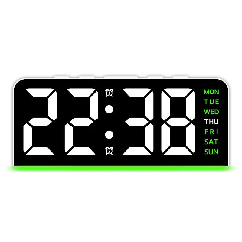 Digital LED Alarm Clock – Modern Desk & Bedside Clock with Dual Alarms, Snooze Function