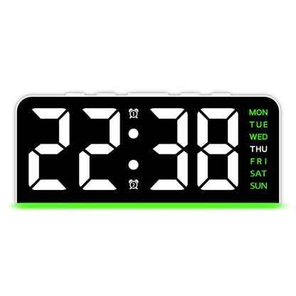 Digital LED Alarm Clock – Modern Desk & Bedside Clock with Dual Alarms, Snooze Function