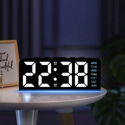 Digital LED Alarm Clock – Modern Desk & Bedside Clock with Dual Alarms, Snooze Function