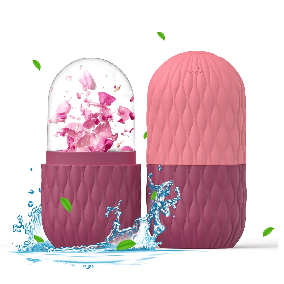 Ice Face Roller (1/3PCS Set) – Stainless Steel & Silicone Facial Roller for Skin Tightening, Puffiness & Cooling Massage | Reusable Gua Sha Skincare Tool