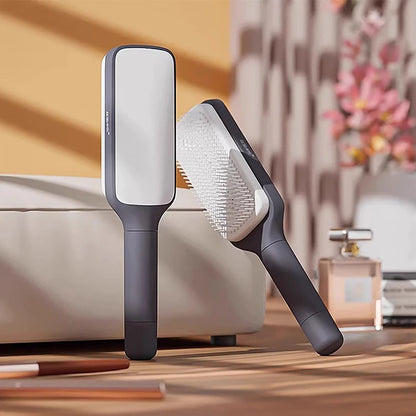 Women’s Rotating Hair Comb with One-Click Cleaning – Anti-Static Detangling Brush for Blow Drying & Styling | Adjustable Massage Comb with Ergonomic Grip | Salon & Home Use