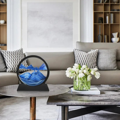 3D Hourglass Quicksand Moving Sand Art – Round Glass Deep Sea Sandscape Painting