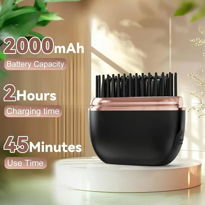 Mini Cordless Hair Straightener Comb – Portable USB Rechargeable Hair Styler for Bangs & Short Hair | Compact & Travel-Friendly Design