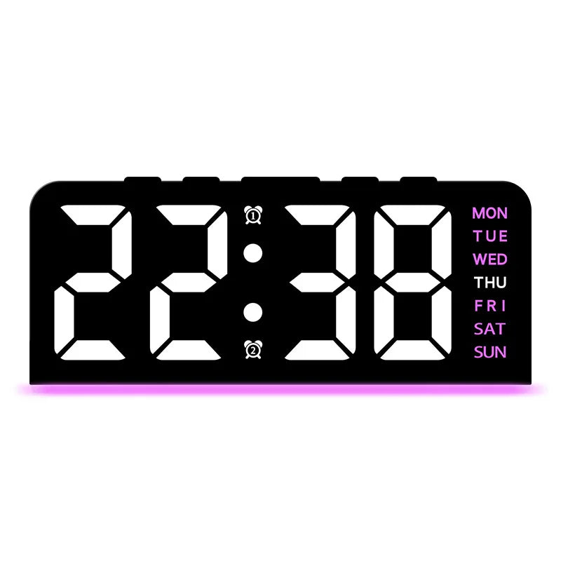 Digital LED Alarm Clock – Modern Desk & Bedside Clock with Dual Alarms, Snooze Function