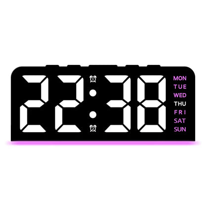 Digital LED Alarm Clock – Modern Desk & Bedside Clock with Dual Alarms, Snooze Function