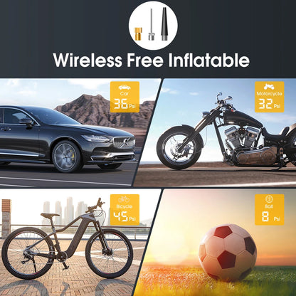 CARSUN Rechargeable Tire Inflator – Digital Cordless Air Pump with LED Display