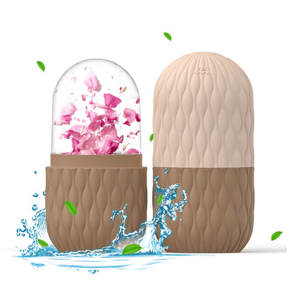 Ice Face Roller (1/3PCS Set) – Stainless Steel & Silicone Facial Roller for Skin Tightening, Puffiness & Cooling Massage | Reusable Gua Sha Skincare Tool