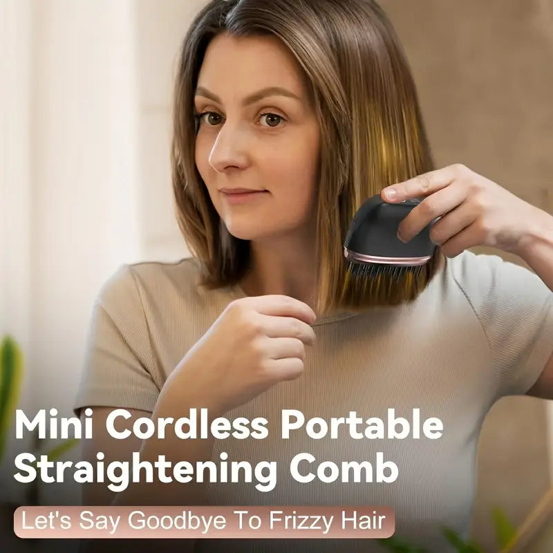 Mini Cordless Hair Straightener Comb – Portable USB Rechargeable Hair Styler for Bangs & Short Hair | Compact & Travel-Friendly Design