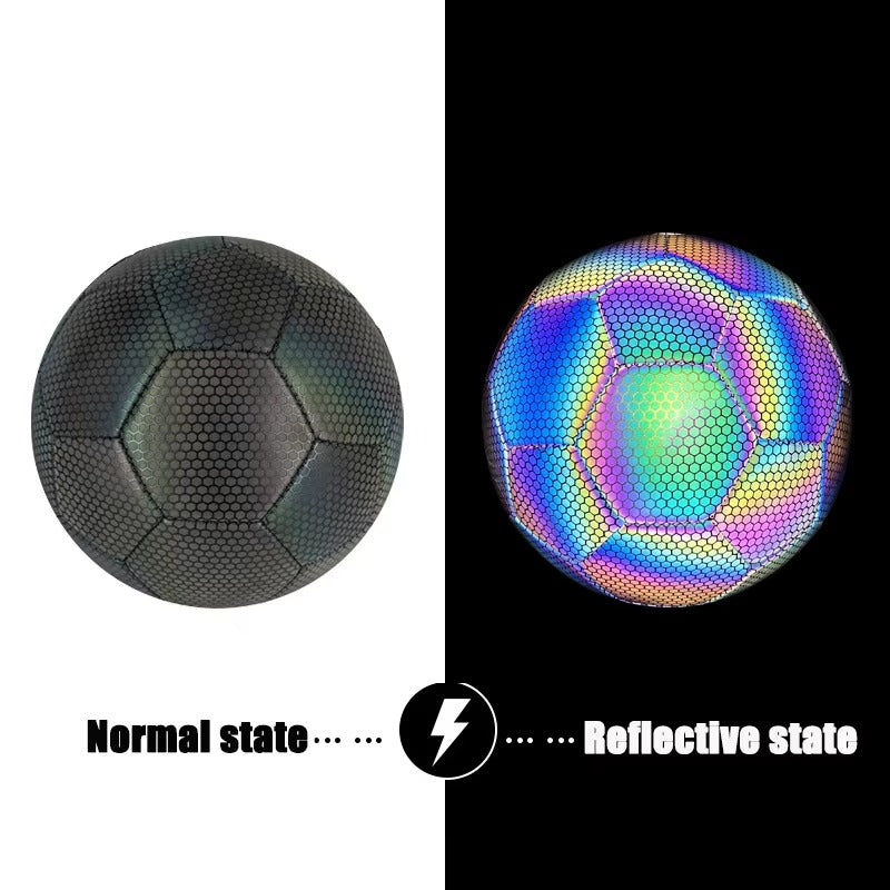 Reflective Football – Standard Size 5 Colorful PU Soccer Ball for Indoor & Outdoor Training