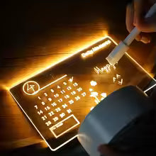 USB-Powered LED Night Light with Message Board – Touch Writing Surface Desk Lamp with Warm White Ambient Light