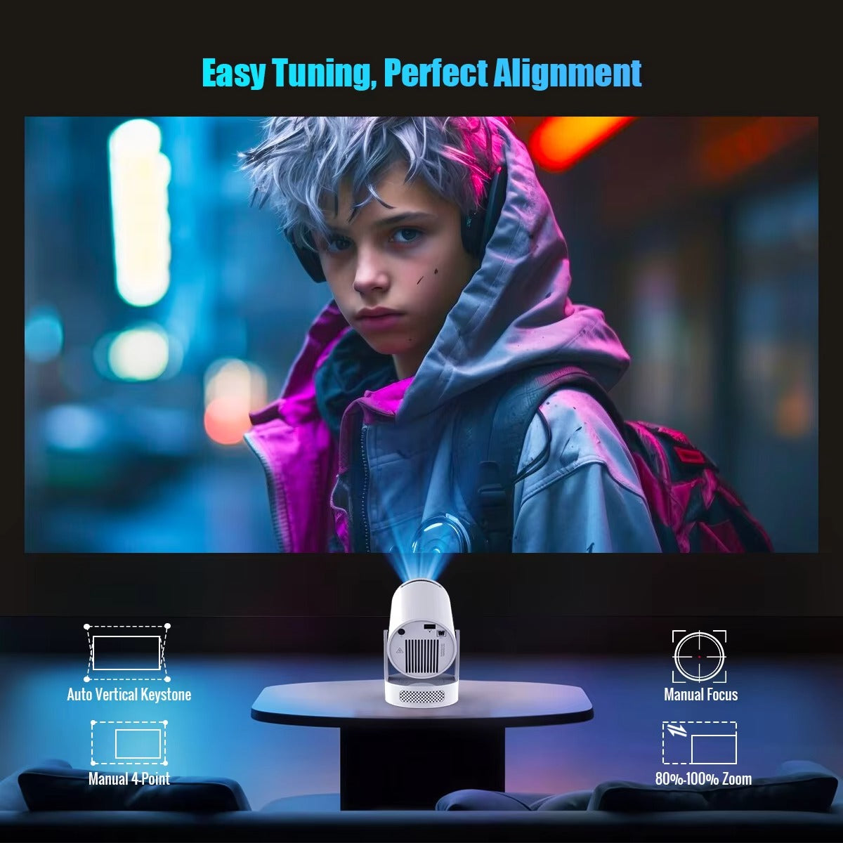 Magcubic HY300 & Pro+ Android 11 4K Projector – 290 ANSI Dual WiFi BT5.0 Portable Mini Cinema Projector | 180° Flexible Design for Home & Outdoor Entertainment