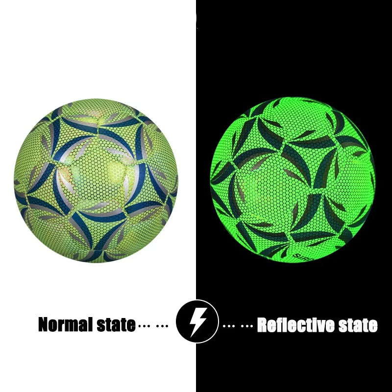 Reflective Football – Standard Size 5 Colorful PU Soccer Ball for Indoor & Outdoor Training