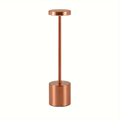 Rechargeable Alloy Cordless LED Table Lamp – Touch Control Night Light with 3 Color Modes