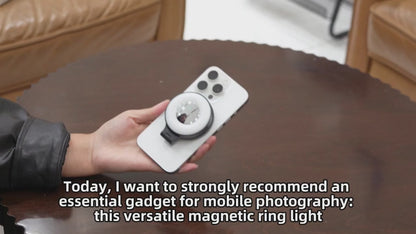 MagSafe Magnetic Fill Light for iPhone – Universal LED Selfie Ring Lamp with Retractable Flip Bracket