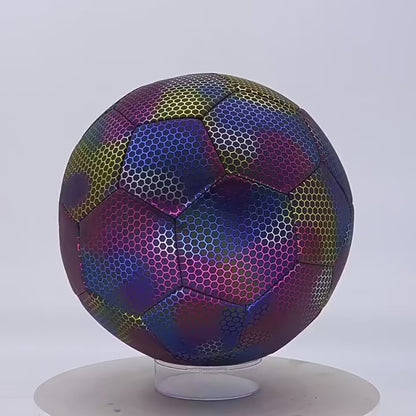 Reflective Football – Standard Size 5 Colorful PU Soccer Ball for Indoor & Outdoor Training